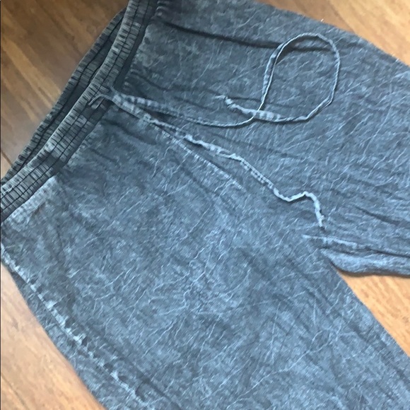 Black acid wash draw string joggers. - Picture 2 of 4